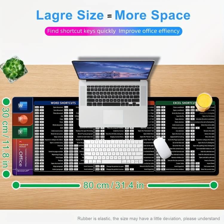 đź’–Large Size Mouse Pad With Creative Office Shortcuts For Word/Excel/PowerPoint