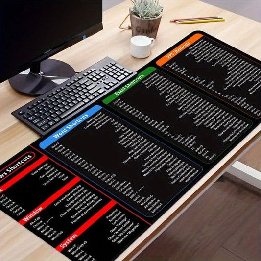 💖Large Size Mouse Pad With Creative Office Shortcuts For Word/Excel/PowerPoint